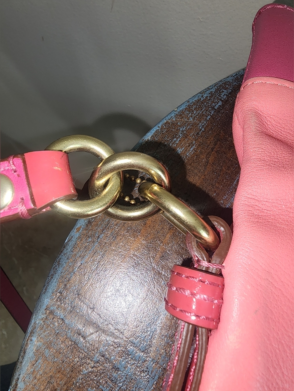Vintage Coach Y2K Bonnie Cashin Pink Colorblock Leather Crossbody Foldover 13388 - Picture 11 of 17